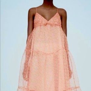 ZARA | NWT Floral Organza Midi Dress Size Small